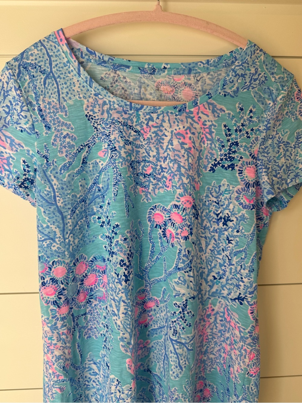 Lilly Pulitzer Etta Top in Multi Blue Ibiza “Now You Sea Me” XS